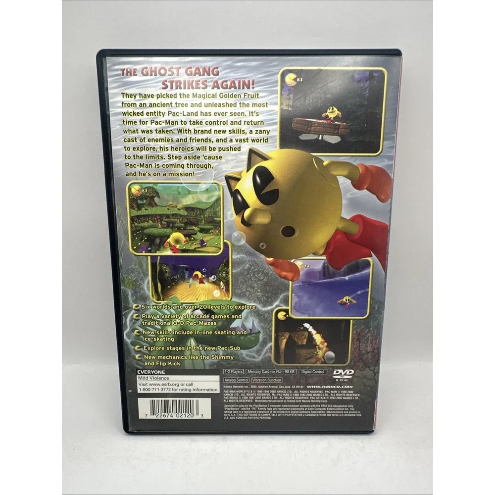 Pac-Man World 2 Sony Playstation 2 PS2 NAMCO Game & Case